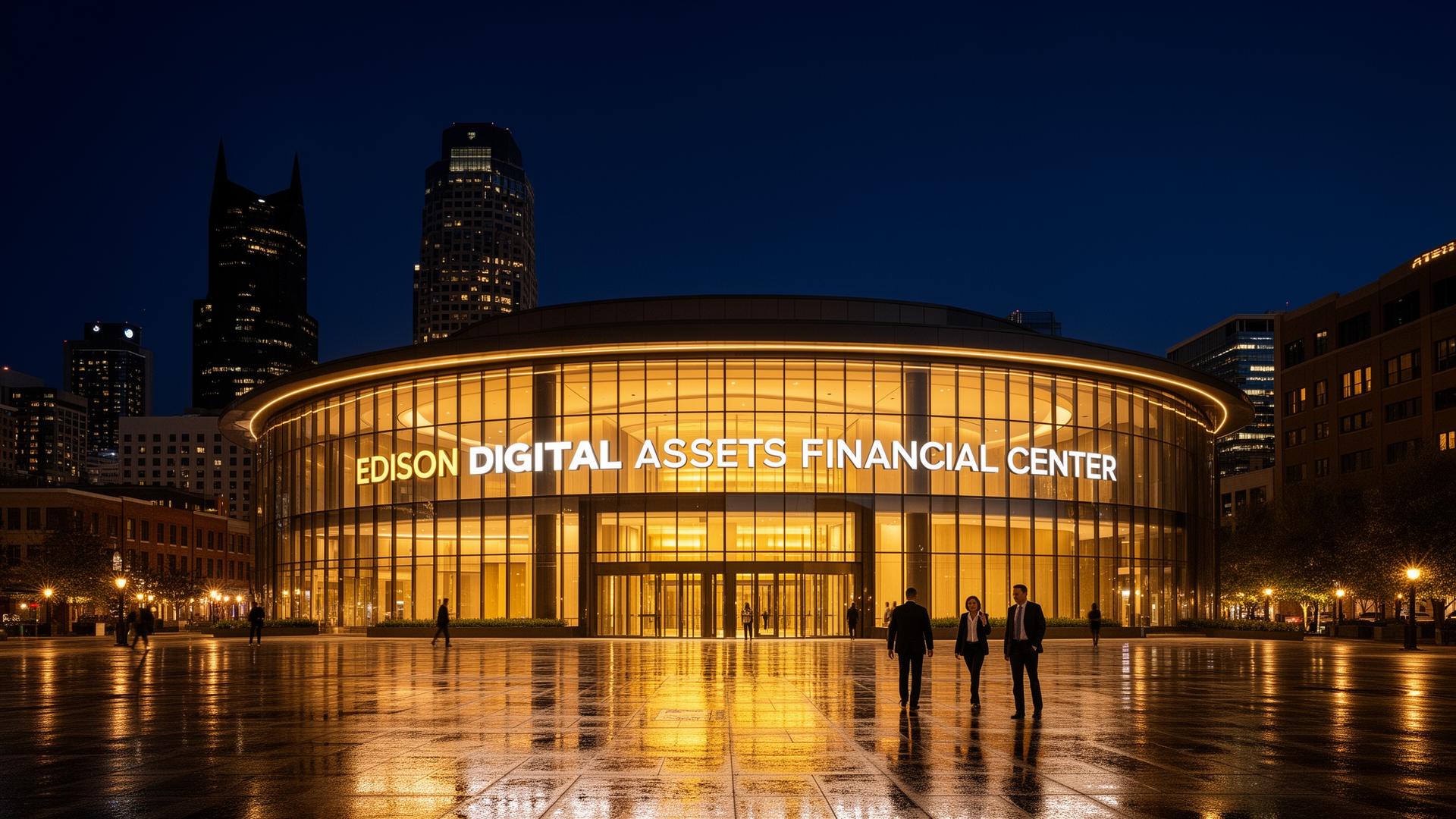 Edison Digital Assets Financial Center, Nashville, TN flagship exterior at night